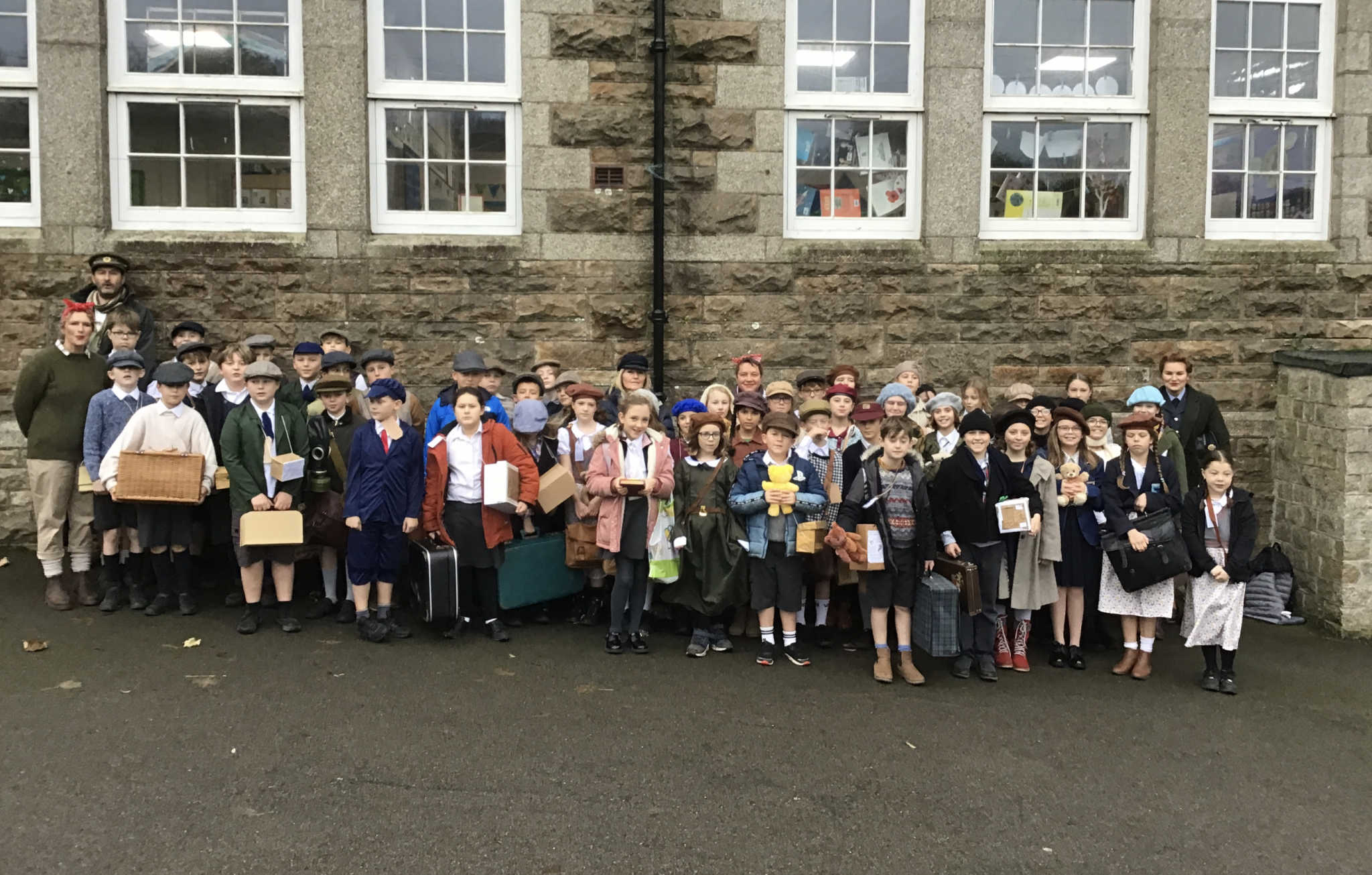 Year 6 children gather for evacuation! – Penpol Primary School